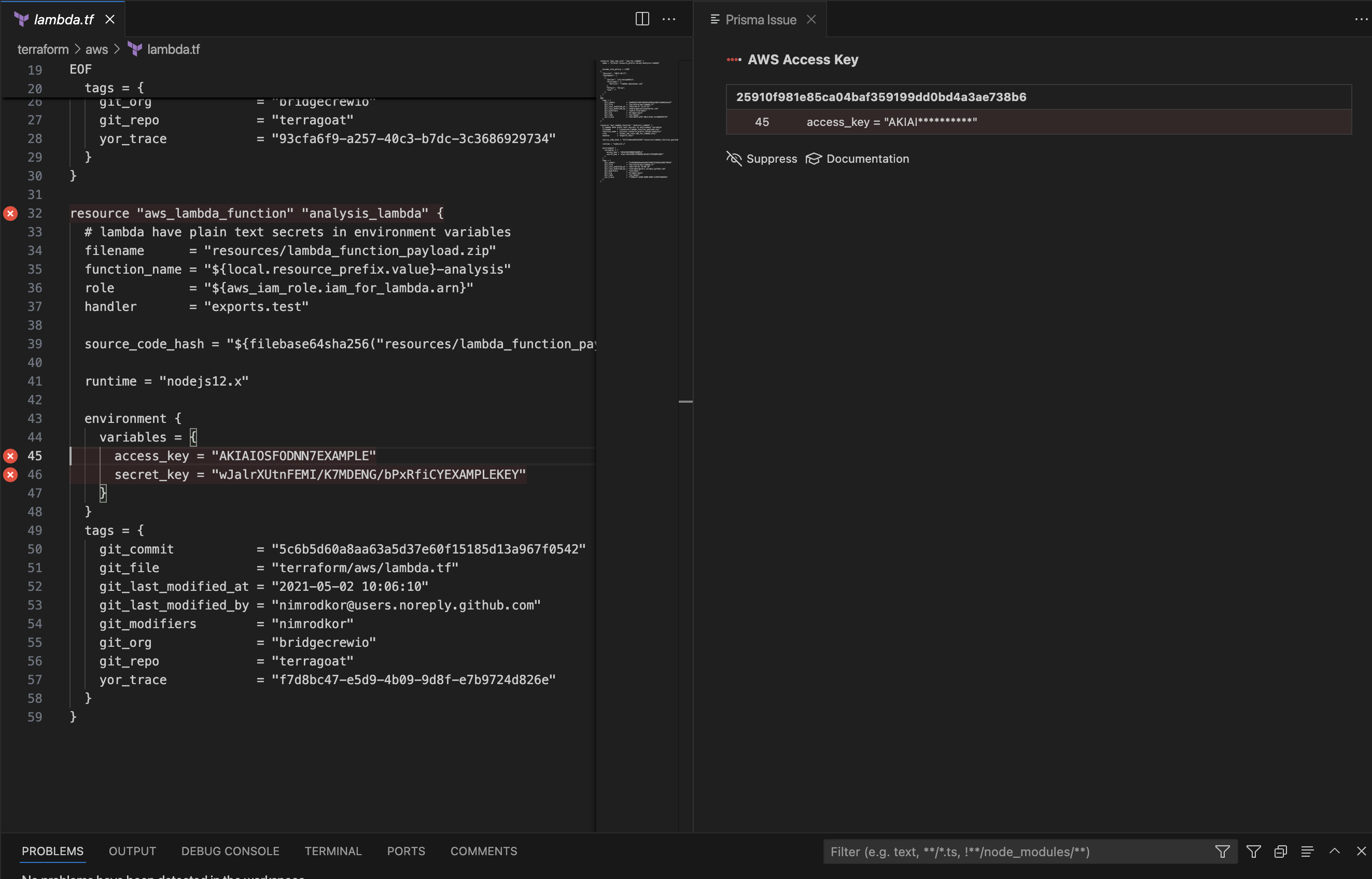 Comentarios de los desarrolladores